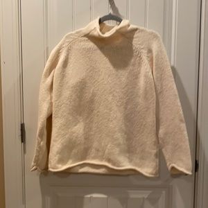 L.L Bean cream color mock neck sweater.